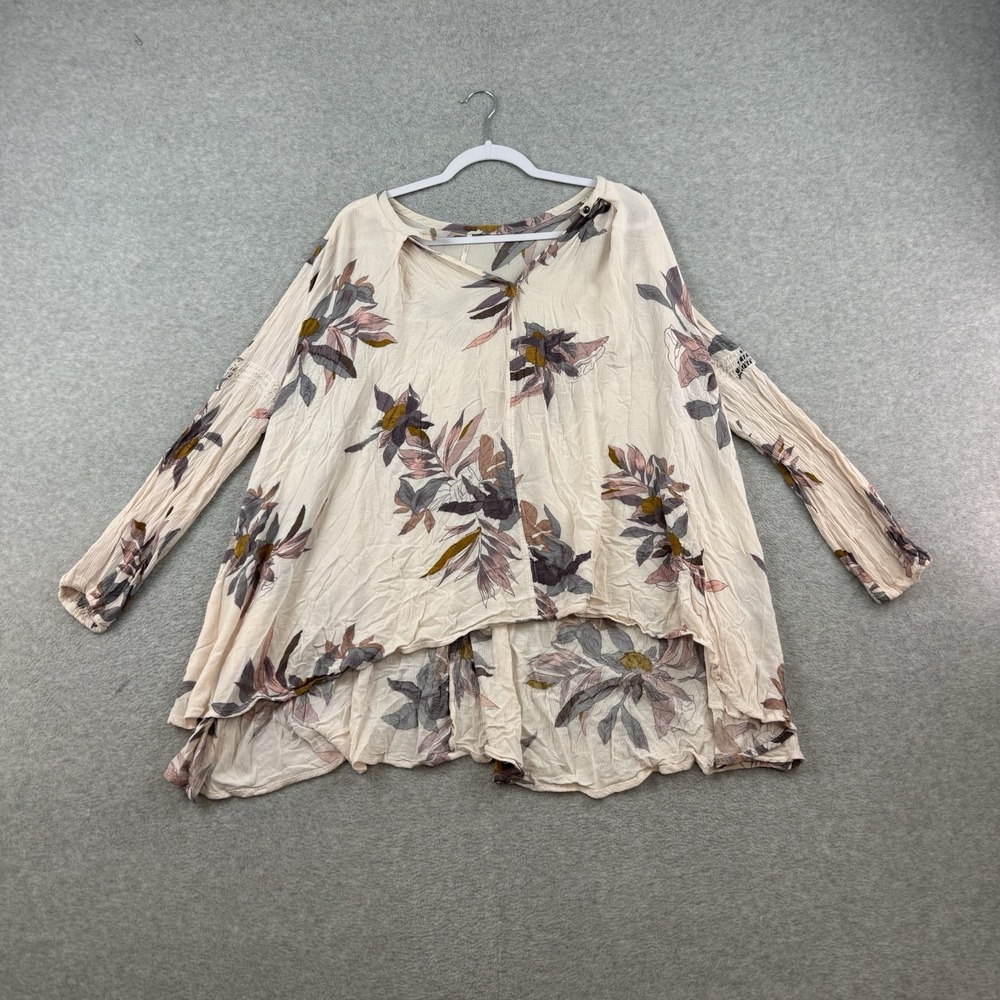 Free People tunic top dress Womens Small Tree‎ Swing Pink Floral Electric Orchid